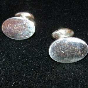 Polished Sterling Silver Oval Cufflinks